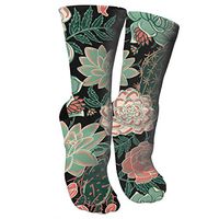 antspuent Succulents Roses Compression Socks Unisex Printed Socks Crazy Patterned Fun Long Cotton Socks Over The Calf Tube