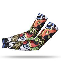 XNWH Outdoor Sleeve Summer Sunscreen Ice Sleeve Men and Women Ice Silk Tattoo Print Riding Sleeve Suitable for Basketball Running
