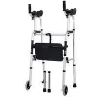 Luckya Aluminum Walker Arm Can Drag The Walker with Soft Seat Elderly Walker Non-Slip Walking Stick with Hospital