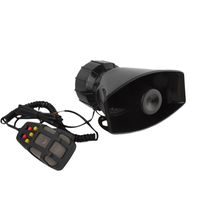 ePathChina 100W 7 Tone Sound Car Siren Emergency Sounds Vehicle Horn With Mic PA Speaker System Emergency Sound Amplifier - Hooter/Ambulance/Siren/Traffic Sound