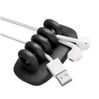 Black-Cable Clips-Cord Organizer with 4 Slots Cable Organizer Self Adhesive Cable Management Gift Ideas Men, Women, Dad, Mom