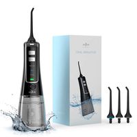 Water Dental Flosser, Anjou Cordless 10oz/300mL Professional Portable Oral Irrigator Helps Teeth Whitening, 3 Modes 4 Jet Tips, IPX7 Waterproof, Easy-to-Clean Water Reservoir, for Home and Travel
