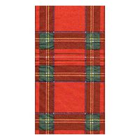 Caspari Royal Plaid Paper Guest Towel Napkins, Four Packs of 15