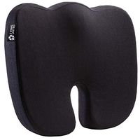 Seat Cushion Pillow for Office Chair - 100% Memory Foam Soft Coccyx Pad - Tailbone, Sciatica, Lower Back Pain Relief - Contoured Posture Corrector for Car, Wheelchair, Computer and Desk Chairs