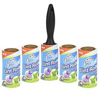 URlighting Lint Roller Pet Hair Remover Dust Cleaner Remover, 1 Durable Handle 5 Rolls with 50 Sheets, 250 Sheets Total, Perfect for Cleaning Clothes Furniture House, Cats and Dogs Fur