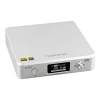 Topping D50s Hi-Res Audio DAC Bluetooth 5.0 Decoder, ES9038Q2M XMOS XU208 DSD512 PCM 32Bit / 768Khz LDAC Version OPA1612 USB/Opt/Coax Input With Remote (Silver)