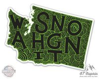 Washington Shape Cute Letters Native Local - 12" Vinyl Sticker Waterproof Decal
