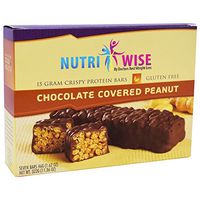 NutriWise - Chocolate Covered Peanut Diet Bars | Low Calorie, Low Sugar, High Protein Gluten Free (7/Box)