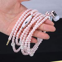 856store Waterproof Women Fashion Faux Pearl Necklace Headset Line Universal Ear Wired Stereo Headset for iPhone, iPad, iPod, Mp3 Players, Samsung Etc