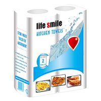 ❀ Kitchz ❀ 2 Roll/Pack Kitchen Paper Multifold Paper Towels Soft & Strong Tissues Wood Pulp Roll Skin-Friendly Strong Water Oil Absorption