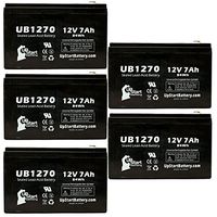 5 Pack Replacement for Technacell ELB0410 Battery - Replacement UB1270 Universal Sealed Lead Acid Battery (12V, 7Ah, 7000mAh, F1 Terminal, AGM, SLA) - Includes 10 F1 to F2 Terminal Adapters