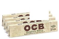 8 OCB Organic Hemp King Size Slim Cigarette Rolling Papers Packs (32 Rolling Papers Per Pack) + Limited Edition Beamer Smoke Sticker. Used with Legal Smoking Herbs, Rolling Tobacco, Herbal Mixes