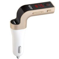 Bluetooth FM Transmitter,Wireless Radio Adapter Car aux Bluetooth Hands Free Car Kit with USB Car Charger Support TF Card AUX Input for Iphone6,7/8PLUS, Samsung,Smartphone,Black (Gold)