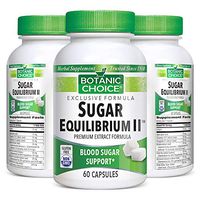 Botanic Choice Sugar Equilibrium II - Adult Daily Supplement - Supports Maintaining Blood Sugar Levels in The Normal Range Promotes Healthy Pancreatic Function 60 Capsules