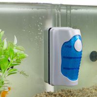 Dressffe Magnetic Brush Aquarium Fish Tank Glass Algae Scraper Cleaner Floating Curve