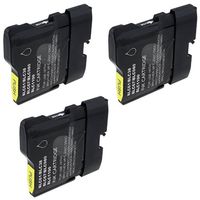 Amsahr LC61 Compatible Replacement Brother Ink Cartridges for Select Printers/Faxes - 3 Pack, Black