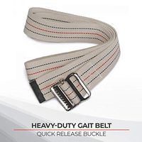 Sammons Preston Gait Belt with Metal Buckle, 2" Wide, 72" Long Heavy Duty Gait Transfer Belt, Essential Walking and Transport Assistant for Elderly, Disabled, & Medical Patients, Neutral Stripe
