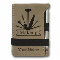 Mini Notepad, Makeup Artist, Personalized Engraving Included (Light Brown)