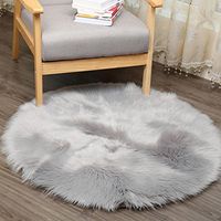 Rug Pad,Putars Portable Luxury SoftArtificial Sheepskin Rug Chair Cover Artificial Wool Warm Hairy Carpet Seat Pad for Hardwood Floors (Gray)
