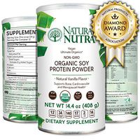 Natural Nutra Organic and Vegan Plant Based Soy Protein Isolate Powder, Vanilla, Raw, Low Carb, Non GMO, Gluten Free, 14.4 oz