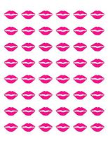 48 Hot Pink Lips Envelope Seals Labels Stickers