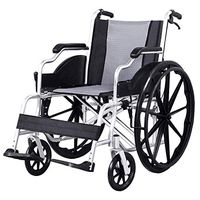 CHENJIU Lightweight and User-Friendly Wheelchair, Desk-Length Arms and Elevating Leg Rests for Extra Comfort, Gray, 18 inch Seat