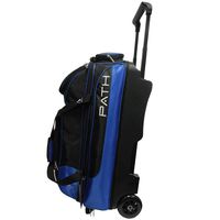 Pyramid Path Triple Premium Deluxe Roller with 5 Accessory Pockets Bowling Bag (Black/Royal Blue)