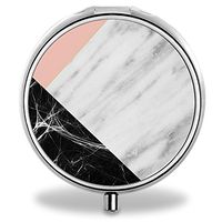 IMLONE Pill Organizer, Customized Marble Pill Boxes with 3 Components and Mirror for Travelling and Daily Needs