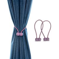 Magnetic Curtain Rope Tiebacks, Classic European Window Curtain Holders with Magnets for Blackout Curtain, Sheer Panels Draperies (Light Purple)