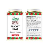 ShopThai55 Thai Products, Prickly Heat Powder Snake Brand Classic Scent Prickly Heat, Cool Powder, Heat Rash, Classic : 140g