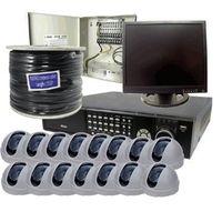 VideoSecu 16 cameras system including 1X16 Ch DVR and DVD-RW backup based on Dell PC, 19" Dell LCD Monitor, Wall Mount Bracket for LCD, 1TB HDD, 18 Ch Power Supply, 1000FT Siamese Cable 1SM