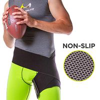 BraceAbility Hip Brace & Groin Strain Wrap | Non-Slip Hamstring & Thigh Compression Support Spica for Pulled Quad Muscle, Arthritis Relief, Inguinal Hernia or Abduction Hip Flexor Injury (One Size)