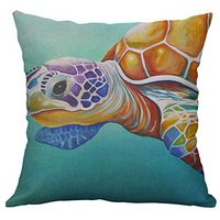 Kaiye Square Pillow Cases, 100% New Marine Life 60x60cm Linen Pillow Covers Pillowcase Home Decorative Throw Cushion Cover