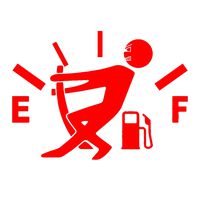 Funny Empty Fuel Tank Car Vehicle Truck Window Body Reflective Sticker Decal - Red