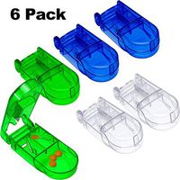 6 Pack Pill Cutters Portable Pill Vitamin Splitter Box Plastic Tablet Pill Cutter with Stainless Steel Blade for Pill Cutting Storage?Bring Some Warmth to The Sick You