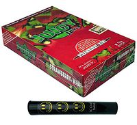 Herb Airtight Tube Pocket Protector with Juicy Jay's Strawberry Kiwi 1.25 Flavored Hemp Rolling Papers 24 Count Box DC Crafts Nation- Happy Face