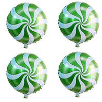 uxcell Foil Wave Printed Birthday Wedding Party Decor Helium Round Candy Balloons 18 Inches 4 Pcs Green