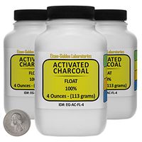 Activated Charcoal [C] 100% ACS Grade Float Powder 12 Oz in Three Space-Saver Bottles USA