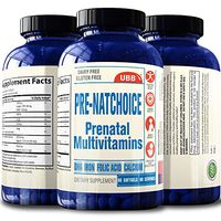 Pre-Natchoice Prenatal DHA Multivitamin Supplement with Folic Acid, Calcium, Vitamin D3 E, Iron | Gluten Free, Dairy Free, Best Whole Food Vitamin for Mom & Baby (60 Count)