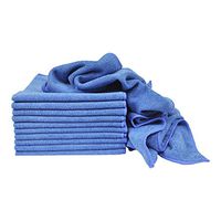 Eurow Utility Terry Weave 16 x 16in 240 GSM Microfiber Cleaning Towels Blue 12-Pack