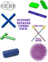 Sensory Seekers Combo Pack Includes CHEWYTUBES Ultimate Fidget Rings Puffer Ball Desk Buddy Tactile ROLL Pencil Toppers CHEW STIXX Tactile Tiger Brush