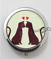 BlackKey Animal Cat Silhouette 3-Compartment Decorative Pocket Gift Box Case Organizer for Pill, Color 1 -446