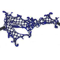 Mardi Gras Party Masquerade Mask,Halloween Sexy Blue Adult lace hot Stamp Feel mask Dance Makeup Princess Party Half face Goggles 2 Prom Masks