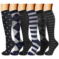 Compression Socks for Women & Men 15-20 mmHg, Best Medical, Nursing, for Running, Athletic, Edema, Diabetic, Varicose Veins, Travel (Large/X-Large, 15 Gray/Black/Black/Black/Black/Black/Gray/Gray)