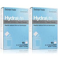Hydralyte Electrolyte Powder, Clinical Hydration, Color Free Lemonade, 10 Count (Pack of 2)
