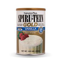 NaturesPlus SPIRU-TEIN Gold Shake - Vanilla - 1.03 lbs, Soy-Free Vegetarian Protein Powder - Whole Food Plant Based Meal Replacement - Natural Sustainable Energy - Gluten-Free - 13 Servings