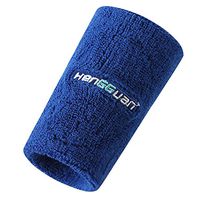YOOKOON Set of 2 Athletic Cotton Armbands Arm Sweatband Athletic Cotton Terry Cloth Wrist Sweatband Sweat-Absorbent Breathable Cotton Thermal Running Basketball Men and Women Sweat Wrist Blue