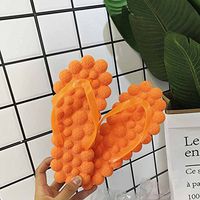 Foot Massage Slipper Reflex Reflexology Massage 180 °Rotatable Massage Slipper for Women,Orange,37