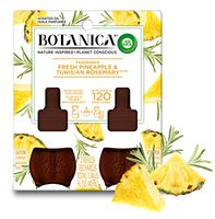 Botanica by Air Wick Plug in Scented Oil Refill, 2 Refills, Fresh Pineapple and Tunisian Rosemary, Air Freshener, Essential Oils