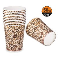 6oz Paper Cups Eco-friendly Hot Beverage Recyclable Brown Disposable Paper Cups with Coffee Print